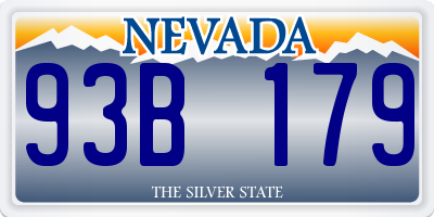 NV license plate 93B179