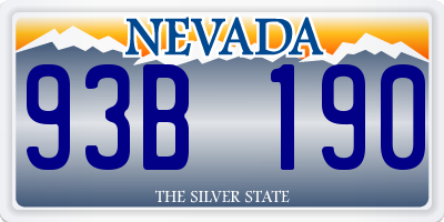 NV license plate 93B190