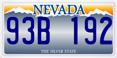 NV license plate 93B192