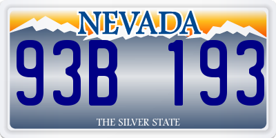 NV license plate 93B193