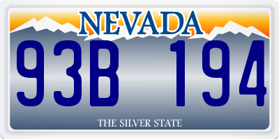 NV license plate 93B194