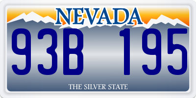 NV license plate 93B195