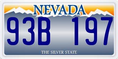 NV license plate 93B197