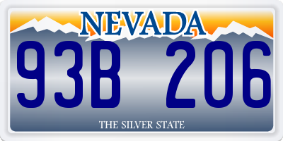 NV license plate 93B206