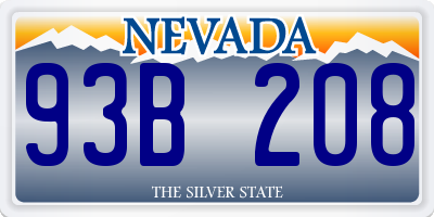 NV license plate 93B208