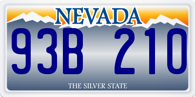 NV license plate 93B210