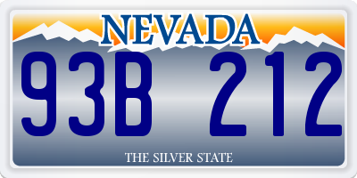 NV license plate 93B212