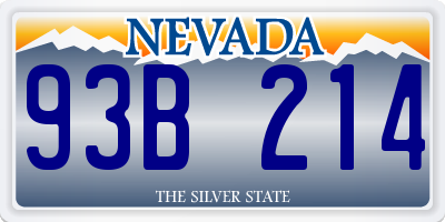 NV license plate 93B214