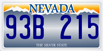 NV license plate 93B215