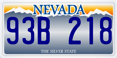 NV license plate 93B218