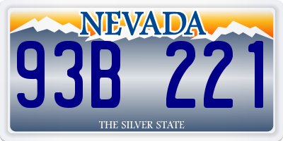 NV license plate 93B221