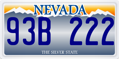 NV license plate 93B222