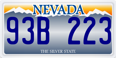 NV license plate 93B223