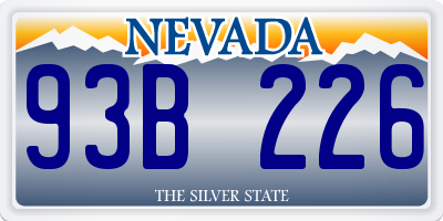 NV license plate 93B226