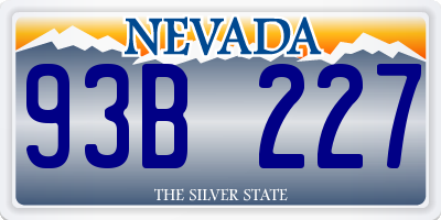 NV license plate 93B227