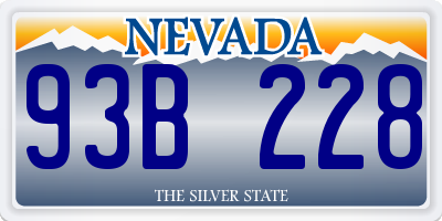NV license plate 93B228