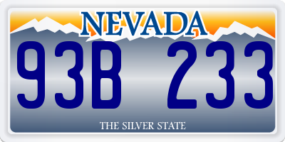 NV license plate 93B233