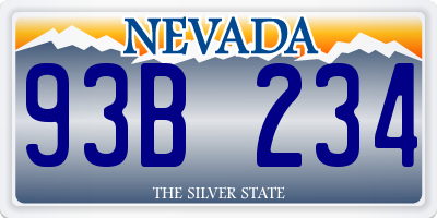 NV license plate 93B234