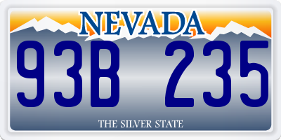 NV license plate 93B235