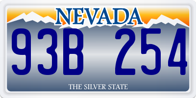 NV license plate 93B254