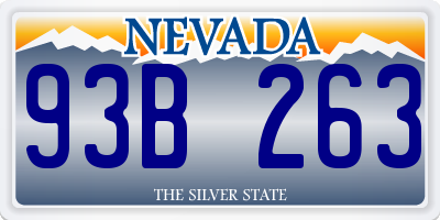 NV license plate 93B263