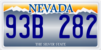 NV license plate 93B282