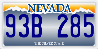 NV license plate 93B285