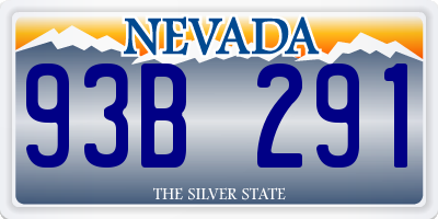 NV license plate 93B291