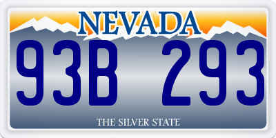 NV license plate 93B293