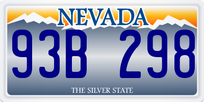 NV license plate 93B298