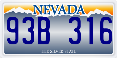 NV license plate 93B316