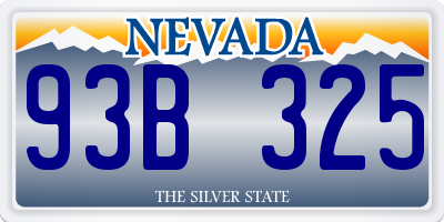 NV license plate 93B325