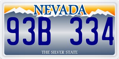 NV license plate 93B334