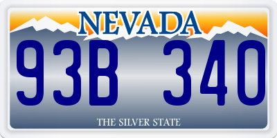 NV license plate 93B340