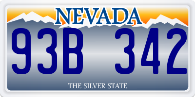 NV license plate 93B342