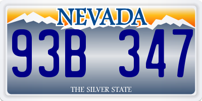 NV license plate 93B347