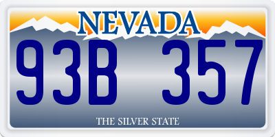 NV license plate 93B357