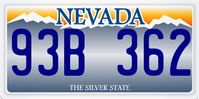 NV license plate 93B362