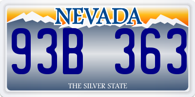 NV license plate 93B363