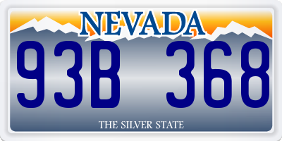 NV license plate 93B368