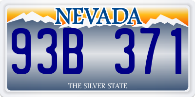 NV license plate 93B371