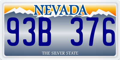 NV license plate 93B376