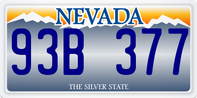 NV license plate 93B377