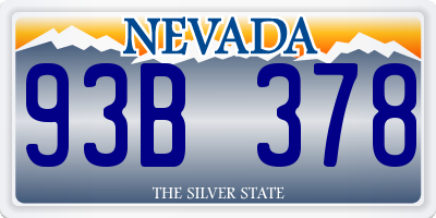 NV license plate 93B378
