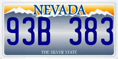 NV license plate 93B383