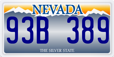 NV license plate 93B389