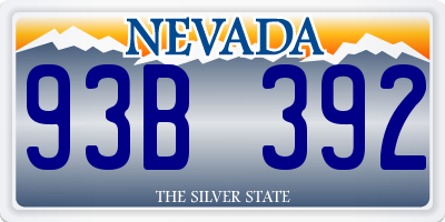 NV license plate 93B392