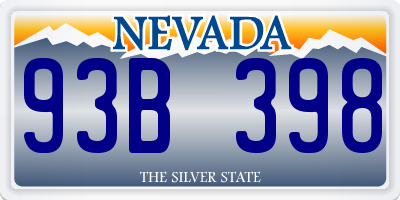 NV license plate 93B398