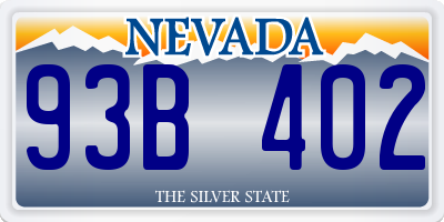 NV license plate 93B402