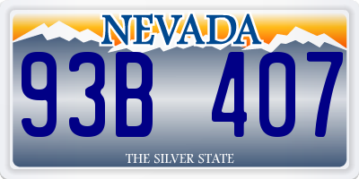 NV license plate 93B407